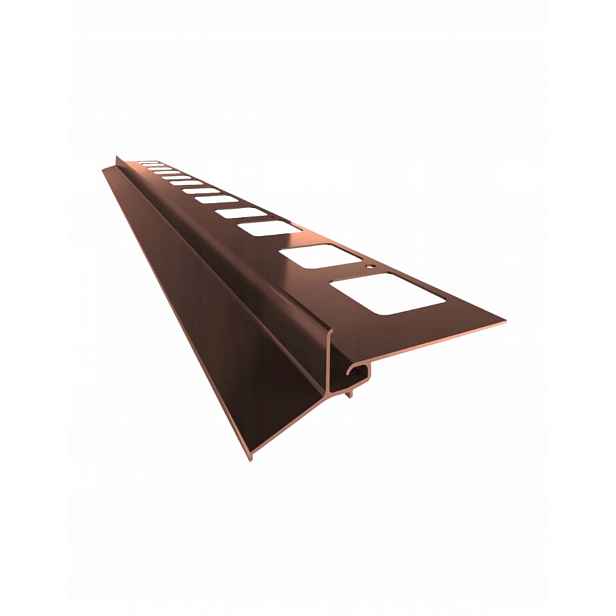 Balkonový okapový profil Renoplast K102 Jednoduchý Hnědý Ral 8019 200 cm
