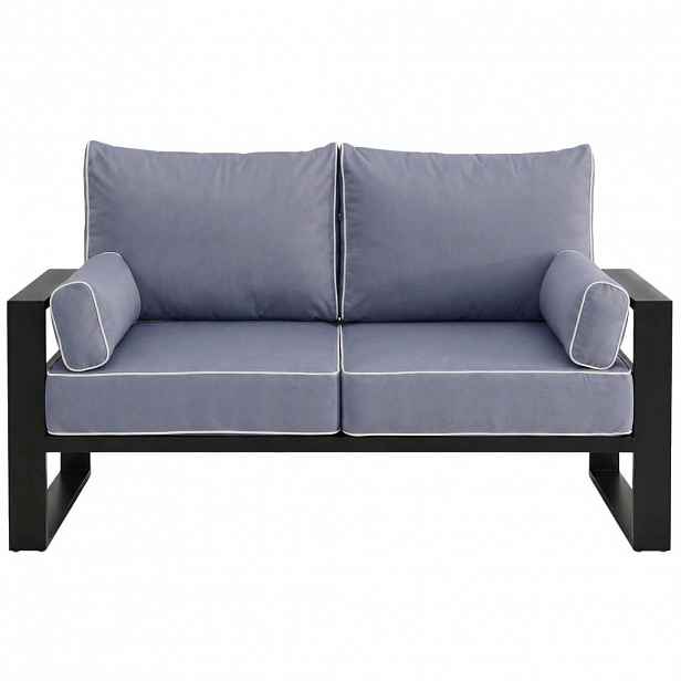 Beautysofa RELAXAČNÍ pohovka Verdino 2místná s kovovým rámem 150 cm, modrošedý