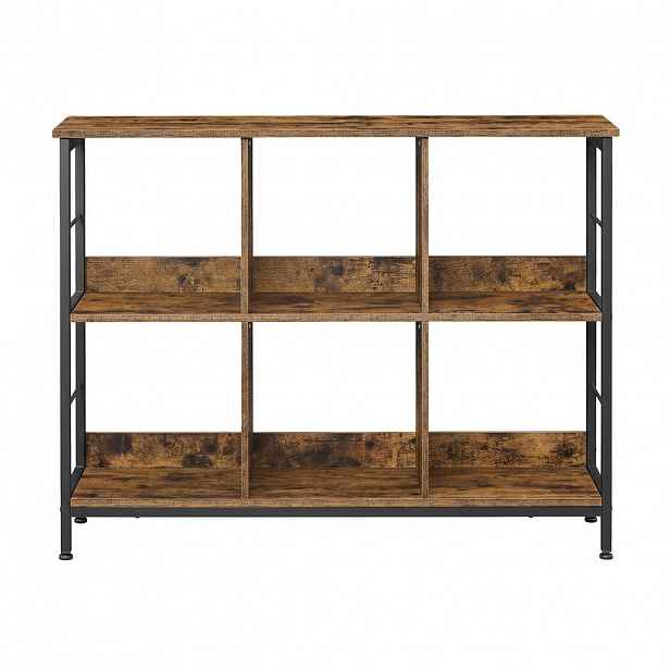 Boxxx REGÁL, hnědá, černá, ocel, 120/80/30 cm