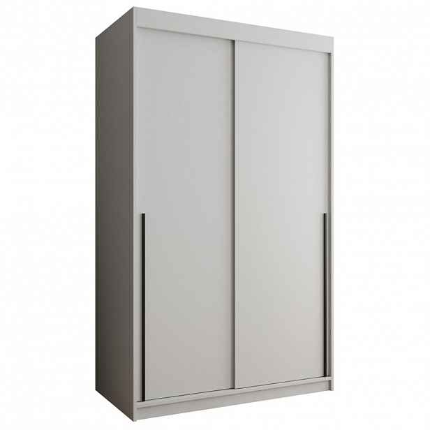 Home Collective ŠATNÍ SKŘÍŇ S POSUVNÝMI DVEŘMI 120 cm šířka, bílá s černým úchytem