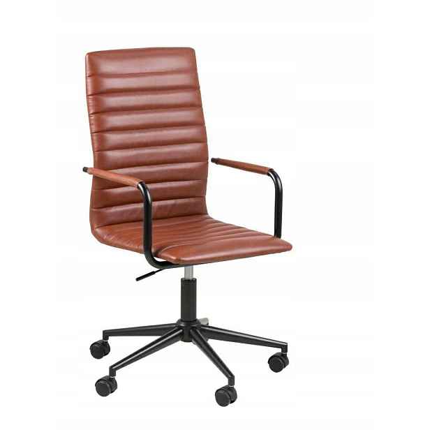 Kancelářská ergonomická otočná židle k psacímu stolu, hnědá
