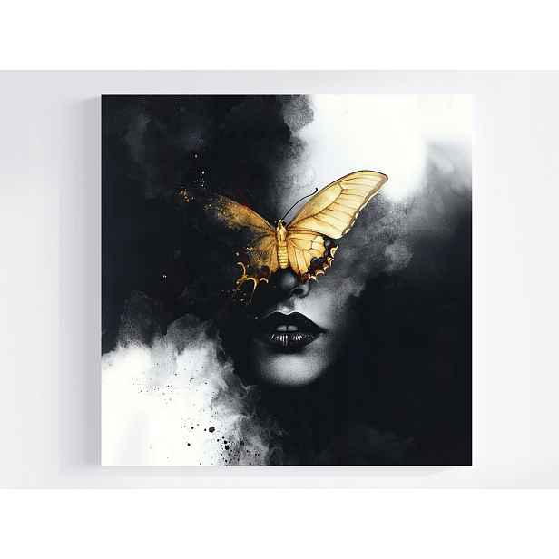 Obraz Na Plátně Canvas Abstrakce Portrét Žena Tvář Motýl Maska 50x50