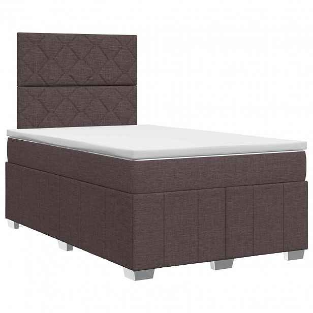 vidaXL Postel boxspring s matrací Tmavě hnědá 120 x 190 cm Textil