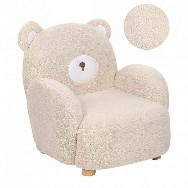 Beliani DĚTSKÉ KŘESLO Teddybär Bouclé Béžové Boo