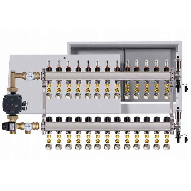 Nerezový rozdělovač pro podlahovku 13 box Pompa Grundfos Pex