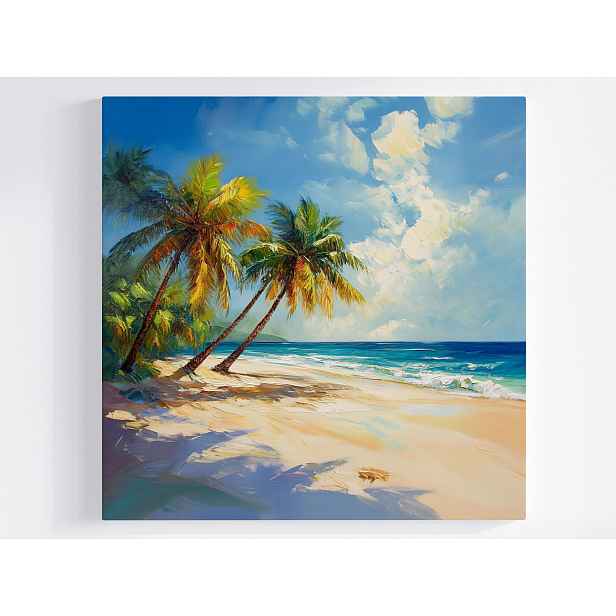 Obraz Na Plátně Canvas Exotická Krajina Pláž Tropy Palmy Oceán 50x50
