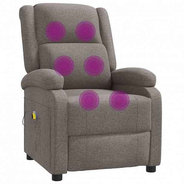 vidaXL Masážní křeslo ušák taupe textil