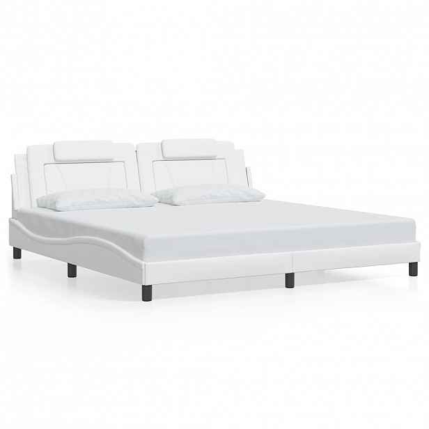vidaXL Rám postele Viana bez matrace bílý 200x200 cm umělá kůže