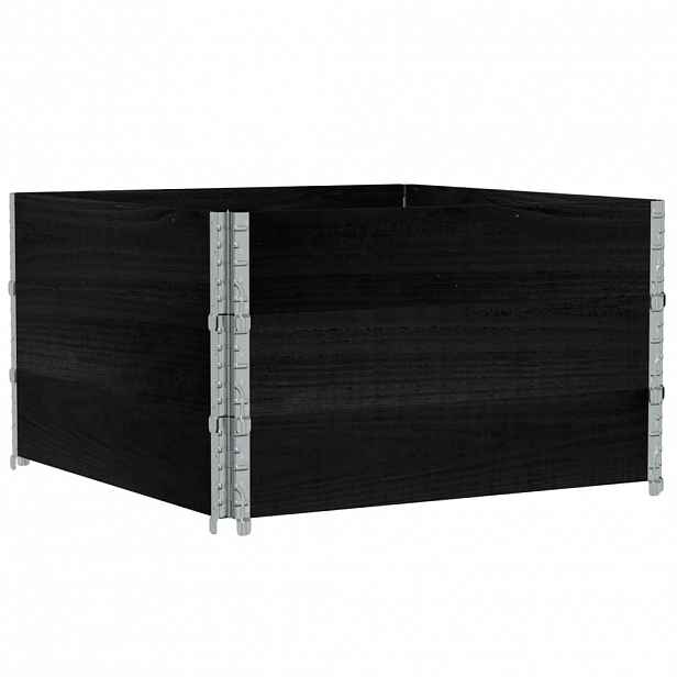 vidaXL Zahradní truhlík černý 100 x 100 cm masivní borové dřevo
