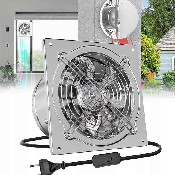 Nástěnný axiální ventilátor fi 150 mm Tichý Výkonný