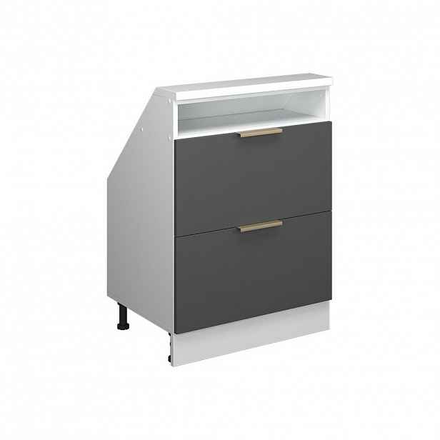 Vicco ŠIKMÁ SKŘÍŇ Rion Antracitově zlatý 60 x 81.6 cm se 2 zásuvkami