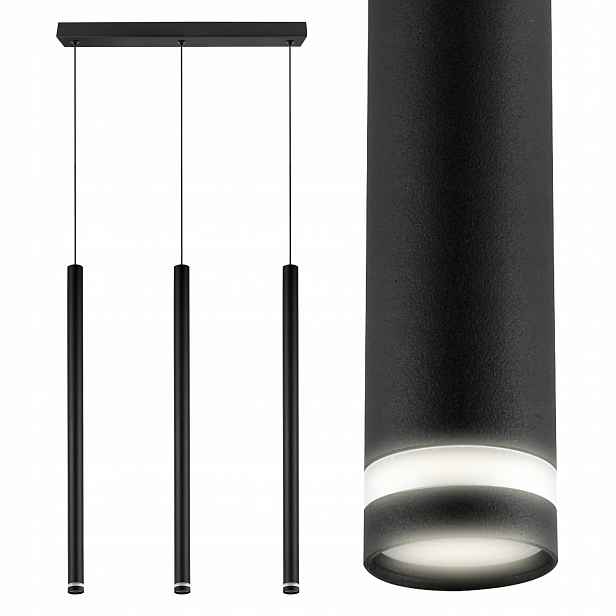 Závěsné Stropní Svítidlo Stropní Svítidlo Lustr Tuba Sopel Černá 3x G9 Modern