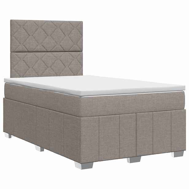 vidaXL Postel boxspring s matrací s čelo Taupe 120 x 190 cm Textil