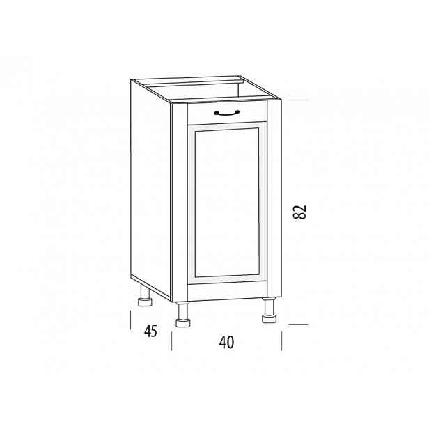 GISTOLA, dolní skříňka 40H, korpus bílý, dvířka bílé MDF