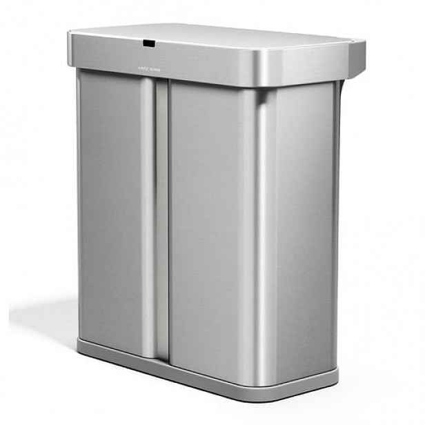 Simplehuman bezdotykový odpadkový koš DUAL SENSOR 58 L (34/24) hlasové ovládání nerez ST2050