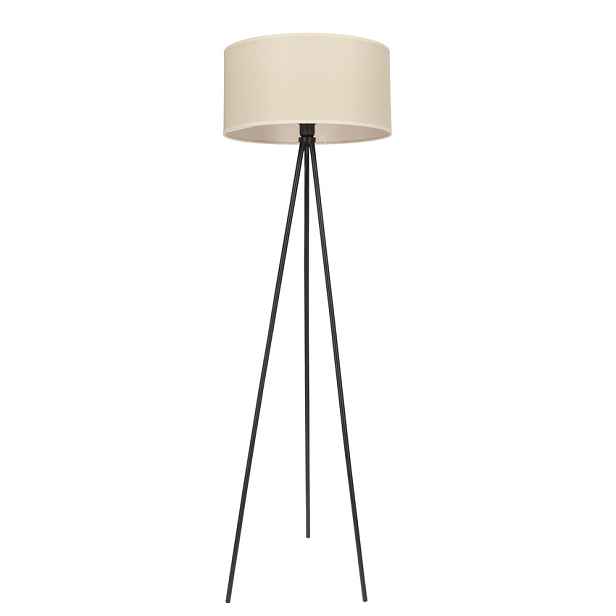 Stojací lampa SHANTI černá 1x40W E27 béžové stínidlo