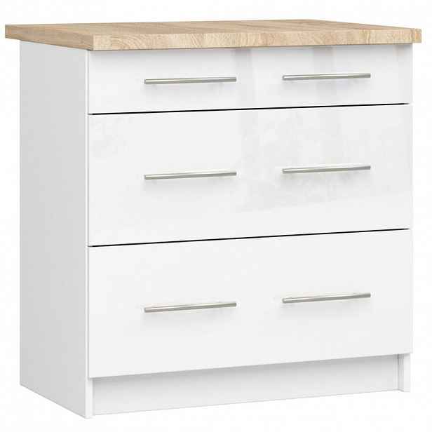 RAUMHIRSCH FURNITURE SPODNÍ SKŘÍŇ Bílá, bílá lesklá 85/80/46
