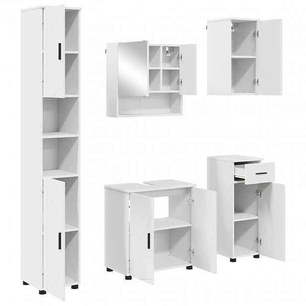 vidaXL Sada koupelnového nábytku 5 ks Bílá 61 x 35 x 64 cm