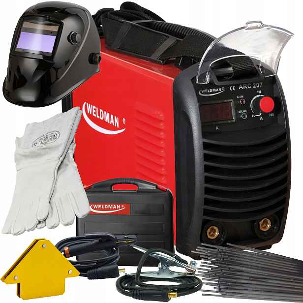 Weldman Arc 207 Invertorová svářečka Mma 200A Tig Scratch s kufrem SET1