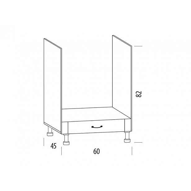 GISTOLA, dolní skříňka na vestavnou troubu 60H/T, korpus bílý, dvířka bílé MDF