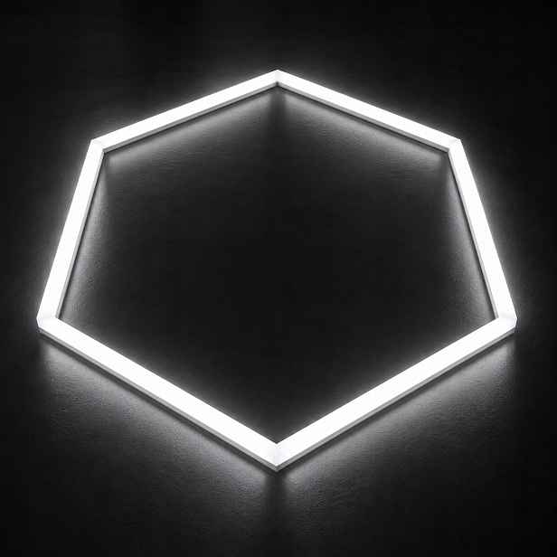 Jednotlivý Led hexagon černý 42W 6500K 92x79 Cm garážová dílna