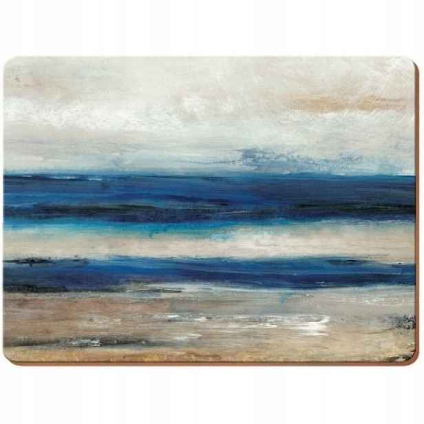 Korkové Podložky Na Stůl Velké Blue Abstract Ocean Komplet 4 ks