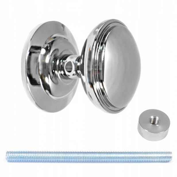Pevná dveřní klika Round ozdobná Dveřní úchytka Chrom průměr 70 mm Anglie