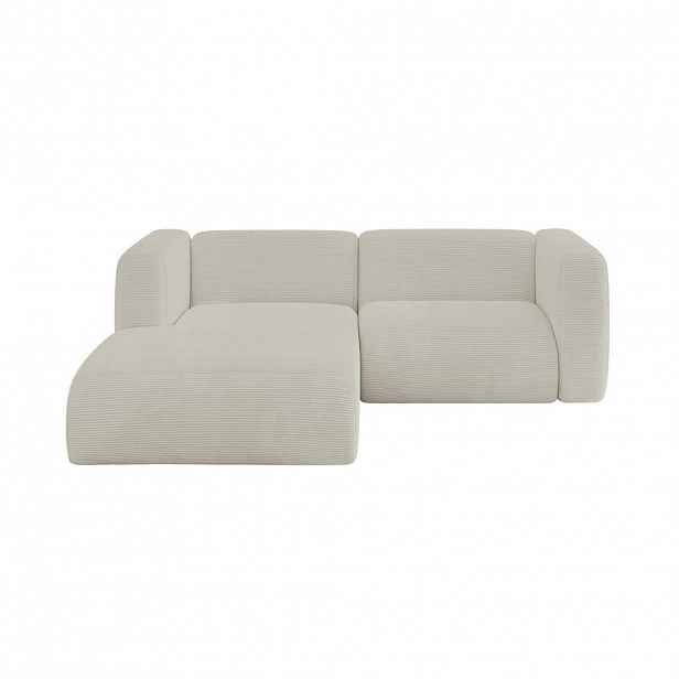 ALTDECOR ROHOVÁ SEDAČKA S LEVOU OTOMANOU MIRA-L1 227x179x89 Krémová Manšestr