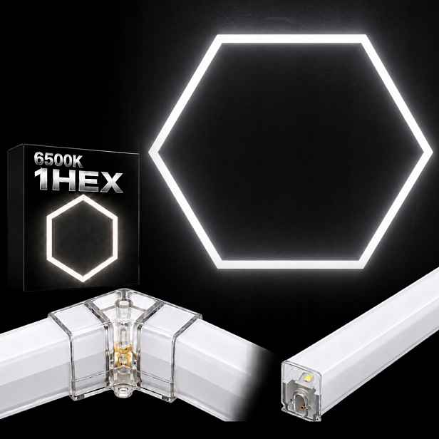 Led lampa HEX1 bílá 42W studio detailing barber shop 6500K 92x79 Cm