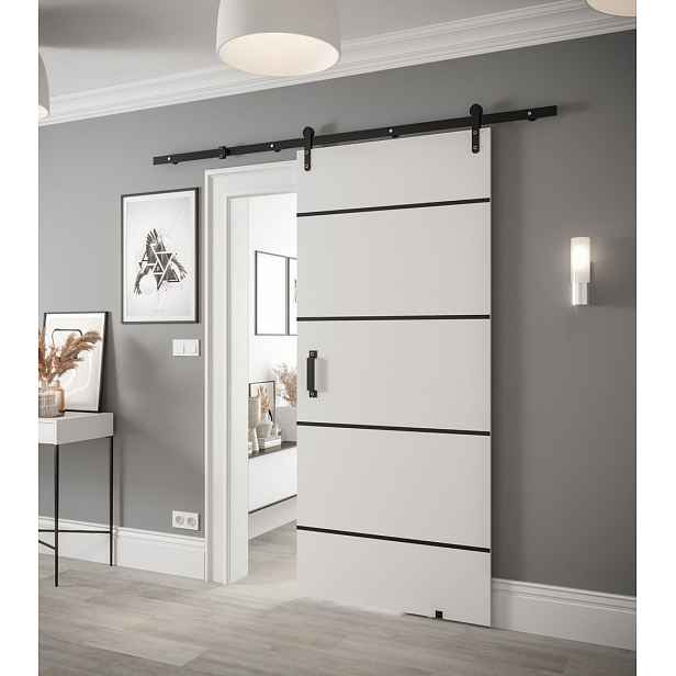 Posuvné dveře s kováním LEONTINA 3 - 90 cm, bílé