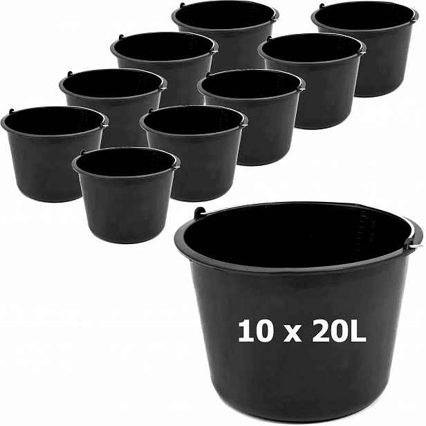 Stavební kbelík 10 ks Hospodářský 20 L 36,5 cm s úchytem