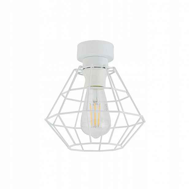 Stropní Svítidlo Diamond Bílá Kovové stínítko 22 cm Závěsná lampa Pokoj Obývací pokoj