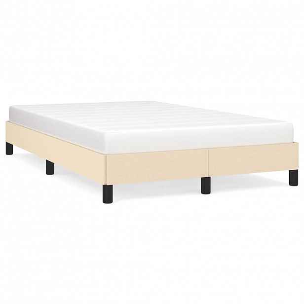 vidaXL Rám postele bez matrací krémově 120x190 cm textil