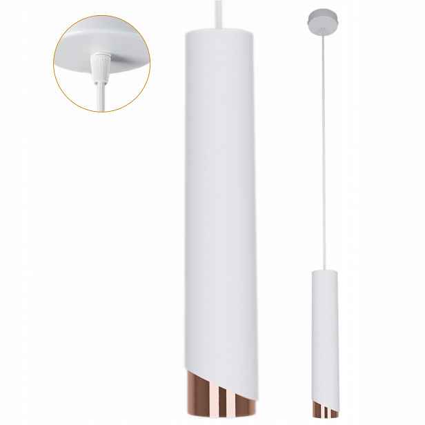 Závěsná lampa Bragi Bílo-měděná 1x40W kovová, pevná 1xGU10