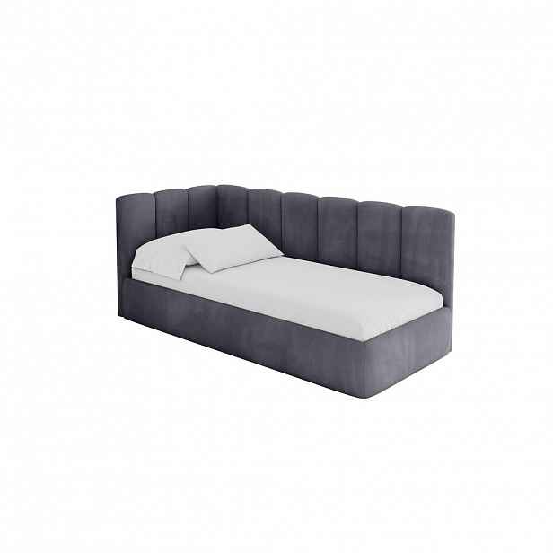 ALTDECOR JEDNOLŮŽKOVÁ POSTEL pro mládež s úložným prostorem, vpravo - DEXY 90x200 tmavě šedá