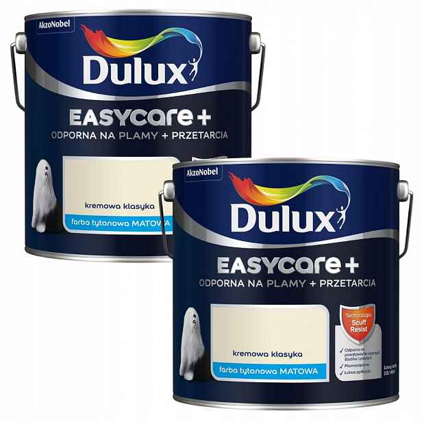 Set Dulux Easycare+ 2x2,5L Barva Nástěnná Krémová Klasika 5L