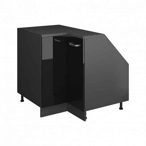 Vicco ŠIKMÁ SKŘÍŇ ROHOVÁ SKŘÍŇKA Rion Černý vysoký lesk 75.6 x 81.6 cm s 1 dveřmi, korpus skříně hloubka 60 cm