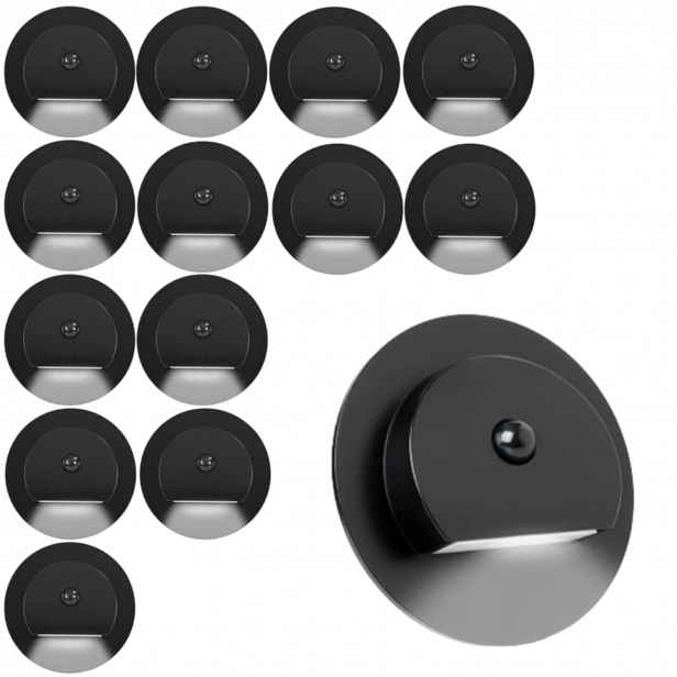 14 X Černá Led Schodišťová Lampa, Schodišťové Osvětlení, Senzor Pohybu Soumraku