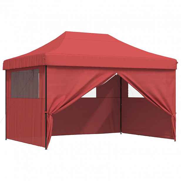 vidaXL Party Stan 279 x 410 x 315 cm Vínová Oxford látka