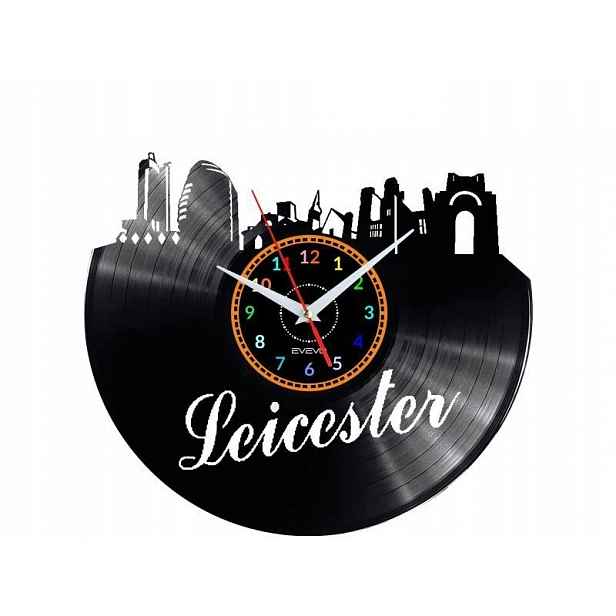 Leicester Dekorativní Nástěnné Hodiny Moderní Vinylová Deska Na Prez
