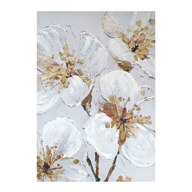 Obraz s ručně malovanými prvky na plátně 70x100 cm Petal Glow – Styler