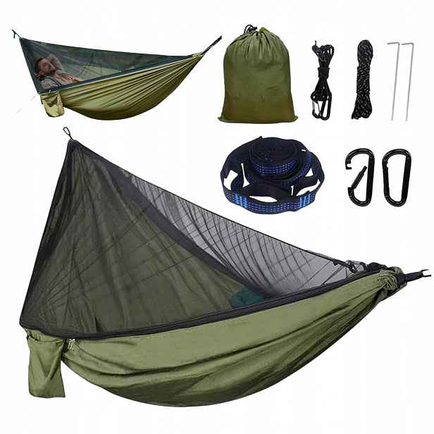 velká houpací síť turistická síťovaná houpací síť 280x135cm Přenosná