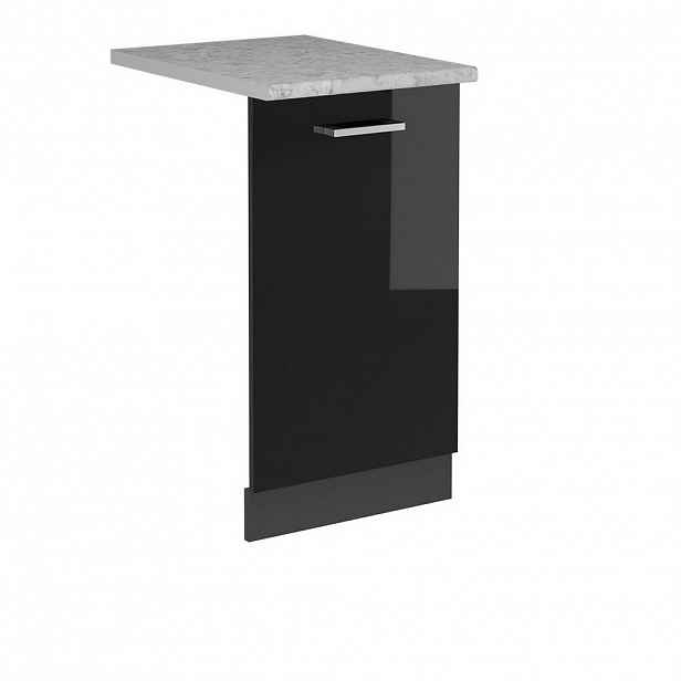 Vicco ČELNÍ PANEL MYČKY R-Line Černý vysoký lesk 45 cm s pracovní deskou