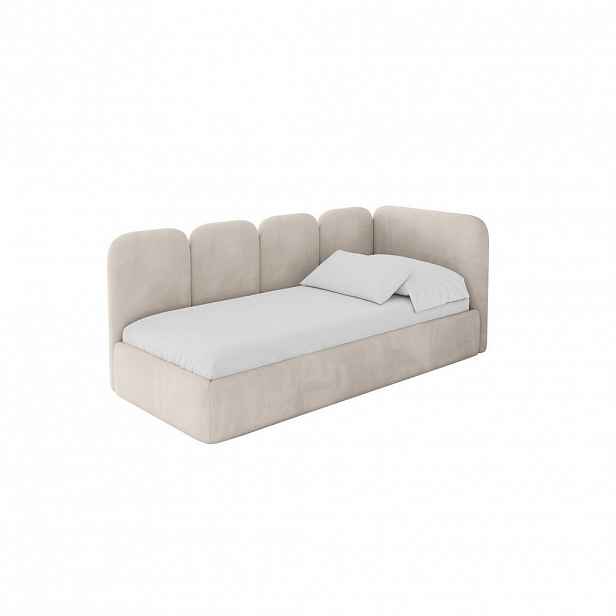 ALTDECOR JEDNOLŮŽKOVÁ POSTEL pro mládež s úložným prostorem, vlevo - VELY 80x200 béžová