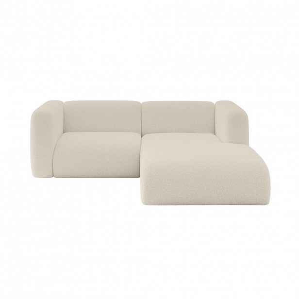 ALTDECOR ROHOVÁ SEDAČKA S PRAVOU OTOMANOU MIRA-L1 227x179x89 Béžová Bouclé