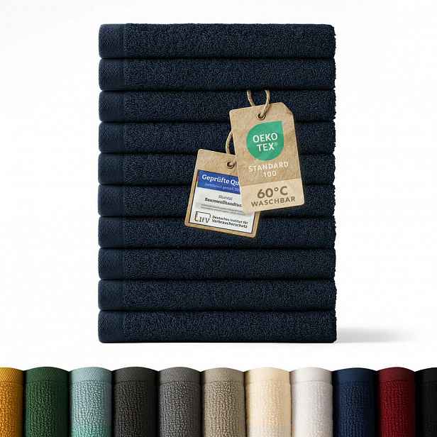 Blumtal RUČNÍK PRO HOSTY sada 10 ks, 10x ručník pro hosty 30/30 cm, tmavě modrá