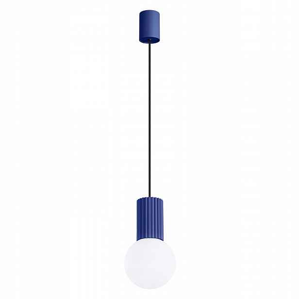 Modrá závěsná lampa Halo skleněné stínidlo Ø12 cm do obývacího pokoje SL.1739 Sollux