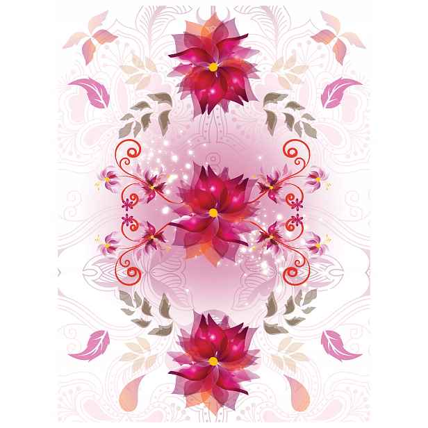 Vliesová fototapeta Květy růží fialový ornament elegance 206x275 lepidlo