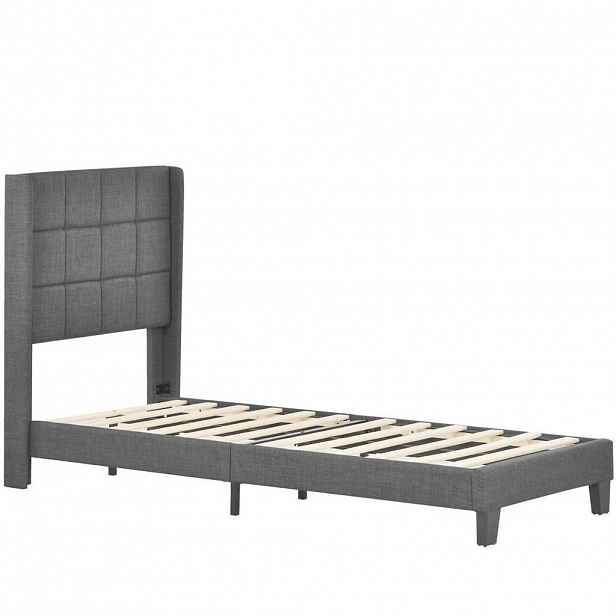 KOMHTOM POLŠTÁŘOVÁ POSTEL 90/200 cm v šedé barvě