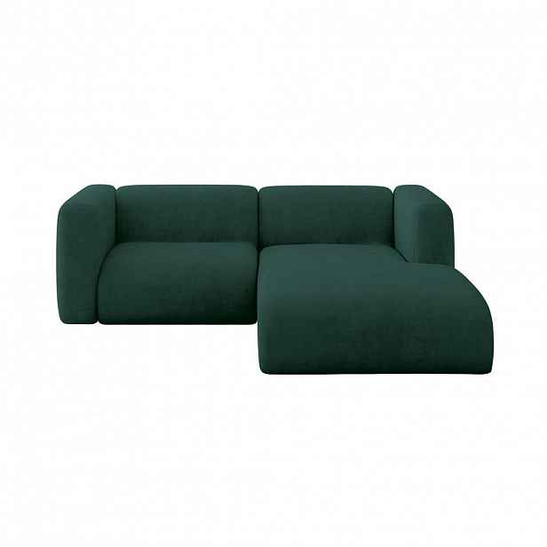 ALTDECOR ROHOVÁ SEDAČKA S PRAVOU OTOMANOU MIRA-L1 227x179x89 Zelená Velur